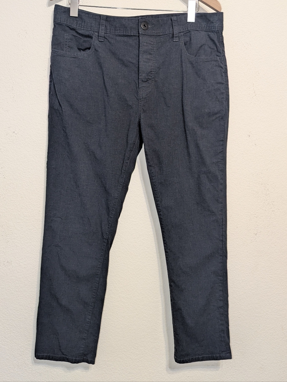 James Perse Yarn Dyed Canvas Pants Men's 34x28 Straight 5 Pocket Button Fly Navy